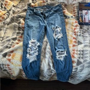 Blue Distressed Women Jeans